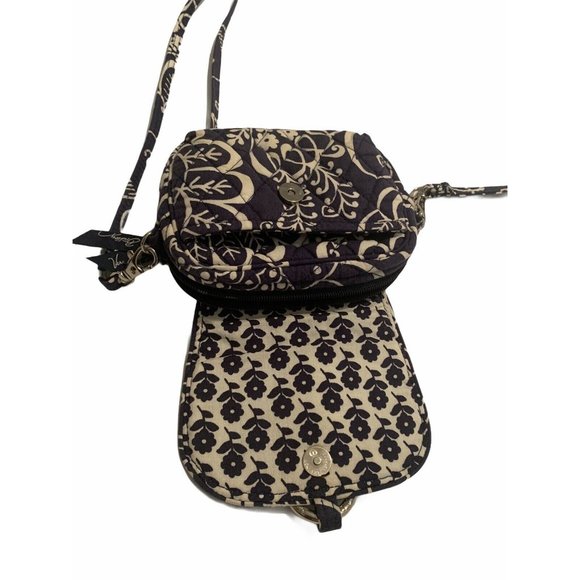 Vera Bradley Crossbody Small Quilted Navy Blue Whi - Picture 8 of 12